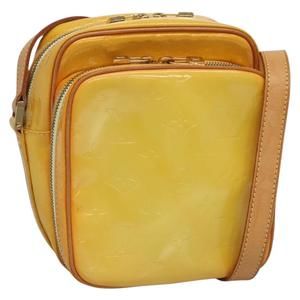 LOUIS VUITTON Monogram Vernis Wooster Bag Lime Yellow M91075 LV Auth ep9753